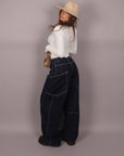 Jeans balloon con tasconi lavaggio scuro