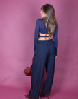 Pantalone basic blu navy