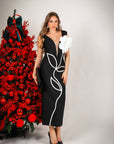 Dress flower design nero