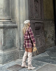 Coordinato quadri bordeaux