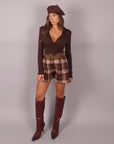 Maglia in lycra incrocio Brown