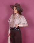 Camicia con rouches beige