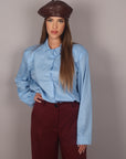 Camicia cotone con spalline celeste