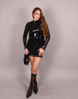 Dress Milly in paillettes nero