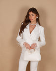 Giacca the queen plumage off white