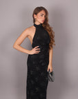 Dress scollo America nero con strass