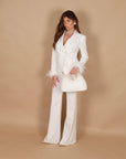 Giacca the queen plumage off white