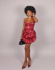 Mini dress bonton bordeaux