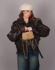 Giubbino Bomber ecopelle marrone