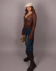 Maglia in pizzo Brown