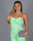 Jumpsuit candy strass green