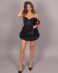 Mini dress bonton nero