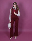 Coordinato bordeaux con panciotto