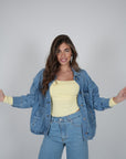 Giacca in denim lavaggio chiaro
