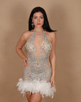 Dress luxury diamond off white