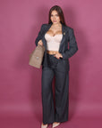 Blazer gessato Grigio