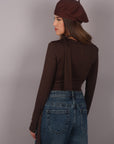 Maglia in lycra con foulard Brown