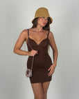 Mini dress contenitivo marrone