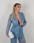 Blazer in pizzo polvere
