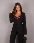 Tailleur con cintura nero