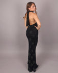 Dress scollo America nero con strass