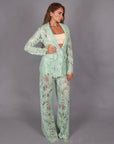 Tailleur macrame verde acqua