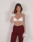 Maglia Sophia velata con applicazioni