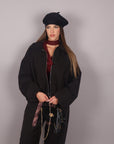Bomber nero con zip