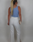 Giacca con inserti in camicia panna