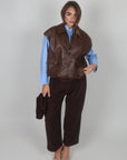 Gilet in pelle Brown