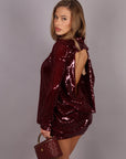 Dress Milly in paillettes bordeaux