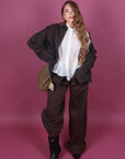 Camicia over denim brown just west