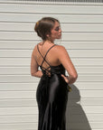 Dress elegant in raso nero