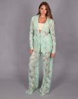 Tailleur macrame verde acqua
