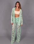 Tailleur macrame verde acqua