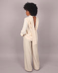 Camicia con scollo sul retro beige