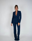 Flare basic pants zampa blu navy