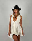 Mini dress pizzo San gallo bianco