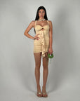 Mini dress cut out beige