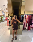 Mini Dress conchiglia marrone