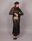 Dress in pizzo Nude/Nero