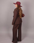Tailleur con cintura Brown