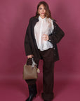 Camicia over denim brown just west