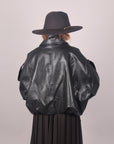 Giubbino Bomber ecopelle nero