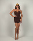 Mini dress contenitivo marrone