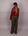 Camicia cotone con spalline bordeaux