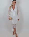 Gonna Longuette in pizzo White