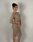 Midi dress luxury nude