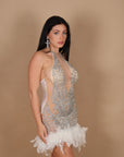 Dress luxury diamond off white