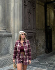 Coordinato quadri bordeaux
